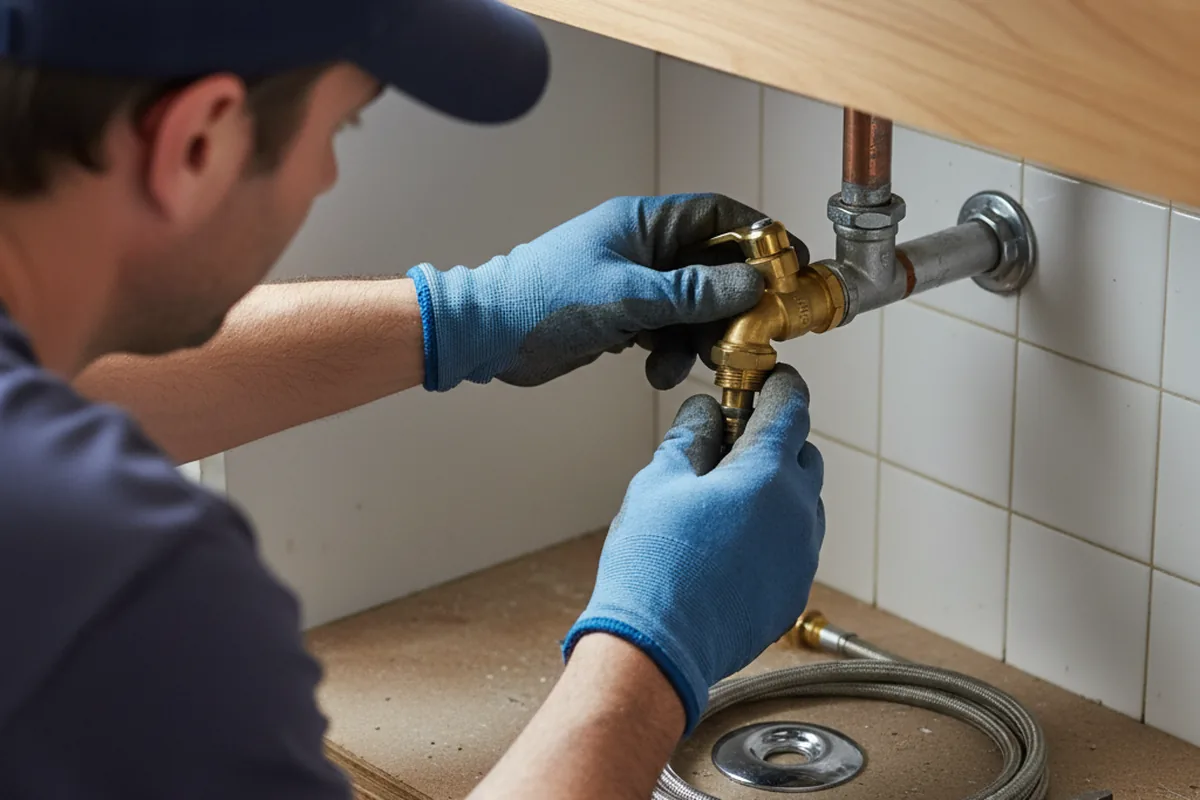 Shutoff valve and fitting work during Faucet and Fixture Repair in Newark